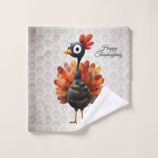 Happy Thanksgiving Schattigee kleurrijke Baby Turk Bad Handdoek (Wasdoekje)