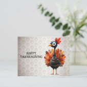 Happy Thanksgiving Schattigee kleurrijke Baby Turk Briefkaart (Staand voorkant)