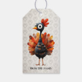 Happy Thanksgiving Schattigee kleurrijke Baby Turk Cadeaulabel (Achterkant)