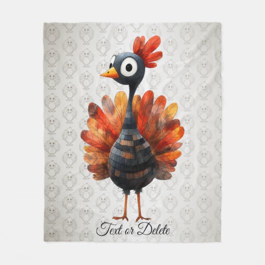 Happy Thanksgiving Schattigee kleurrijke Baby Turk Fleece Deken (Voorkant)