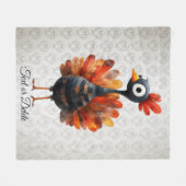 Happy Thanksgiving Schattigee kleurrijke Baby Turk Fleece Deken (Voorkant (Horizontaal))