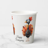 Happy Thanksgiving Schattigee kleurrijke Baby Turk Papieren Bekers (Achterkant)
