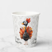 Happy Thanksgiving Schattigee kleurrijke Baby Turk Papieren Bekers (Links)