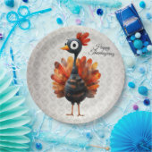 Happy Thanksgiving Schattigee kleurrijke Baby Turk Papieren Bordje (Feest)