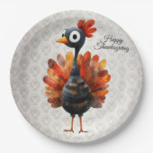 Happy Thanksgiving Schattigee kleurrijke Baby Turk Papieren Bordje (Voorkant)