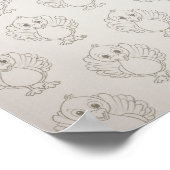Happy Thanksgiving Schattigee kleurrijke Baby Turk Poster (Hoek)