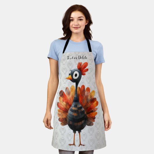 Happy Thanksgiving Schattigee kleurrijke Baby Turk Schort (Gedragen)