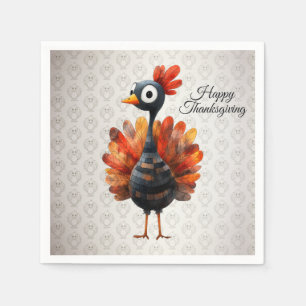 Happy Thanksgiving Schattigee kleurrijke Baby Turk Servet