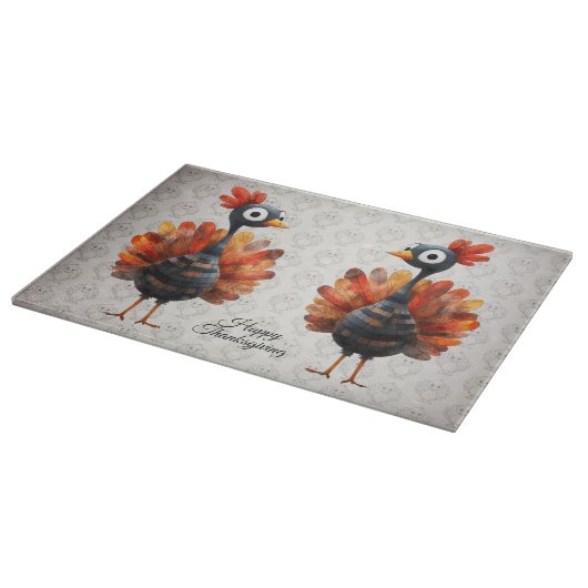 Happy Thanksgiving Schattigee kleurrijke Baby Turk Snijplank (Hoek)