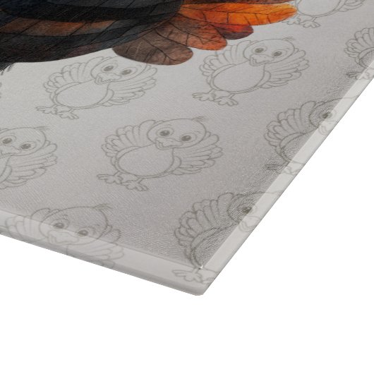 Happy Thanksgiving Schattigee kleurrijke Baby Turk Snijplank (Hoek)