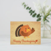 Happy Thanksgiving, Schattigee ronde Turkije Feestdagenkaart (Staand voorkant)
