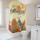 Happy Thanksgiving Schnauzer Douchegordijn (In situ)