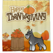 Happy Thanksgiving Schnauzer Douchegordijn (Voorkant)