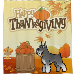 Happy Thanksgiving Schnauzer Douchegordijn