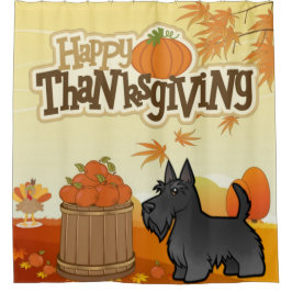 Happy Thanksgiving Scottish Terrier Douchegordijn