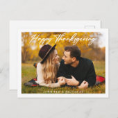 Happy Thanksgiving Script Foto Briefkaart (Voorkant / Achterkant)