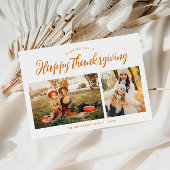 Happy Thanksgiving Script Handschrift Foto Feestdagenkaart