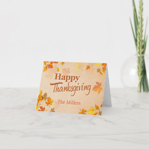 Happy Thanksgiving Script  herfst lekt Feestdagen Kaart