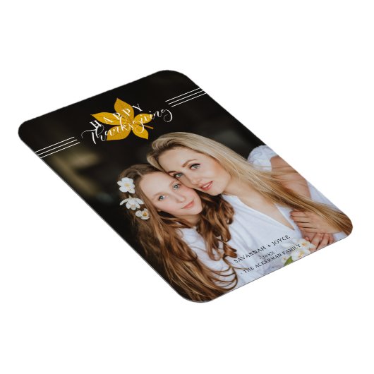 Happy Thanksgiving Script laat aangepaste foto ach Magneet (Rechterzijde)