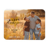 Happy Thanksgiving-script laat familiefoto over Magneet (Horizontaal)