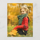 Happy Thanksgiving Script Overlay Family Foto Briefkaart (Voorkant)
