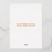 Happy Thanksgiving Script Overlay Photo Chic Gold Folie Feestdagenkaart (Achterkant)