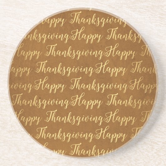 Happy Thanksgiving-scriptie Zandsteen Onderzetter (Voorkant)