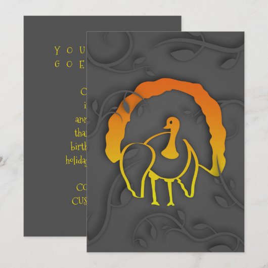 Happy Thanksgiving Shadow Turkije Kaart (Voorkant / Achterkant)