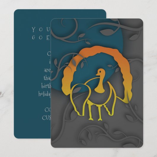 Happy Thanksgiving Shadow Turkije Kaart (Voorkant / Achterkant)