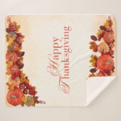 Happy Thanksgiving Sherpa Deken (Voorkant (horizontaal))