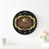 Happy Thanksgiving Shield met Acorn Grote Klok (Huis)