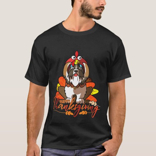 Happy Thanksgiving Shih Tzu Dog     T-shirt (Voorkant)