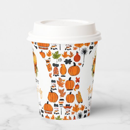 Happy Thanksgiving Shirt | Herfst Vakantie Turkije Papieren Bekers (Links)