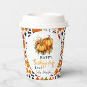 Happy Thanksgiving Shirt | Herfst Vakantie Turkije Papieren Bekers (Achterkant)