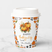 Happy Thanksgiving Shirt | Herfst Vakantie Turkije Papieren Bekers (Voorkant)