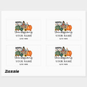 Happy Thanksgiving Shirt | Herfst Vakantie Turkije Rechthoekige Sticker (Vel)