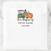 Happy Thanksgiving Shirt | Herfst Vakantie Turkije Rechthoekige Sticker (Tas)