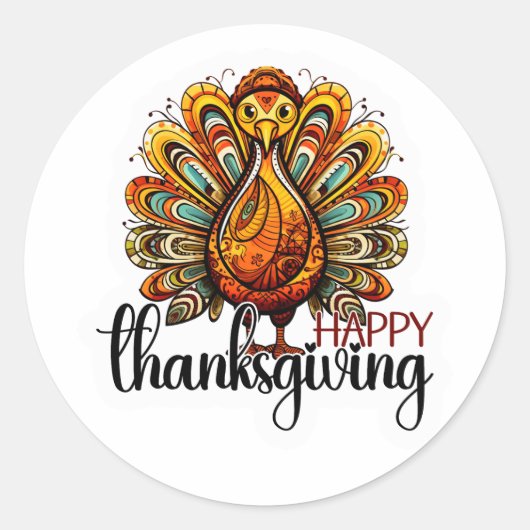 Happy Thanksgiving Shirt | Herfst Vakantie Turkije Ronde Sticker (Voorkant)