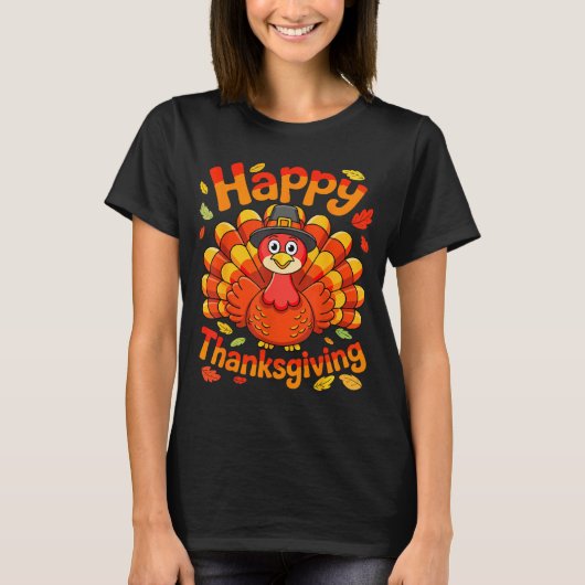 Happy Thanksgiving Shirt Men Women Kids Family Tur (Voorkant)