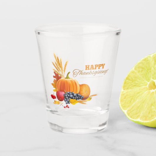 Happy Thanksgiving Shot Glass Glas (Voorkant)