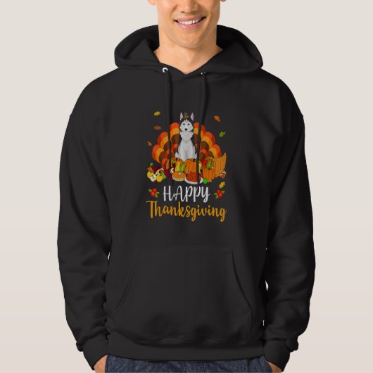 Happy Thanksgiving Siberian Husky Dog Turkey Pet   Hoodie (Voorkant)
