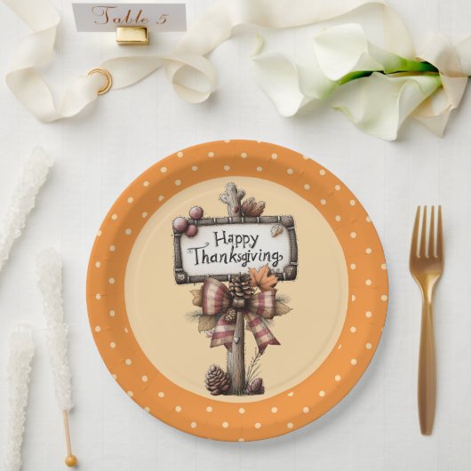 Happy Thanksgiving Sign Papieren Bordje (Huwelijk)