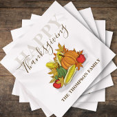 Happy Thanksgiving Simple Autumn Harvest Custom Servet