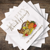 Happy Thanksgiving Simple Autumn Harvest Custom Servet