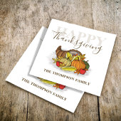 Happy Thanksgiving Simple Autumn Harvest Custom Servet