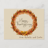 Happy Thanksgiving Simple Autumn Leaf Custom Briefkaart (Voorkant)
