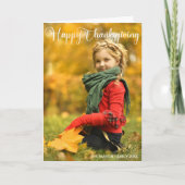 Happy Thanksgiving Simple Chic Familie Foto gevouw Feestdagen Kaart (Voorkant)