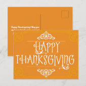 Happy Thanksgiving Sinaasappel Happiness Briefkaar Briefkaart (Voorkant / Achterkant)