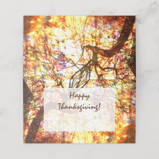 Happy Thanksgiving Sinaasappel Herfst Abstract Plaatskaartje (Buitenkant ongevouwen)