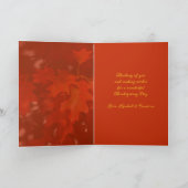 Happy Thanksgiving Sinaasappel laat bericht Kaarte Feestdagen Kaart (Binnen)